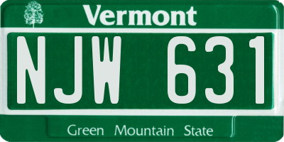VT license plate NJW631
