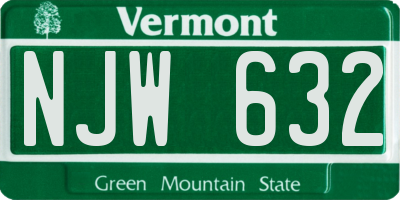 VT license plate NJW632