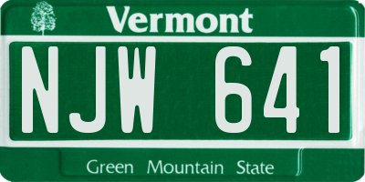 VT license plate NJW641