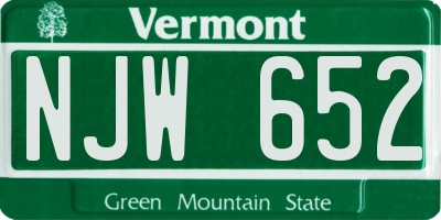 VT license plate NJW652
