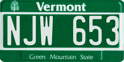 VT license plate NJW653