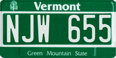 VT license plate NJW655