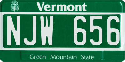 VT license plate NJW656
