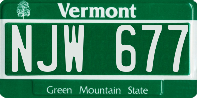 VT license plate NJW677