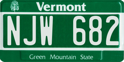 VT license plate NJW682