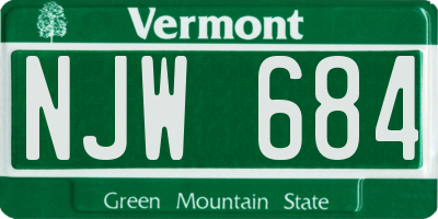 VT license plate NJW684