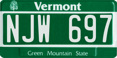 VT license plate NJW697