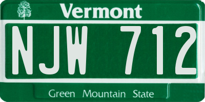 VT license plate NJW712