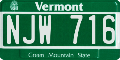 VT license plate NJW716