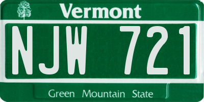 VT license plate NJW721
