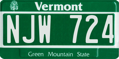 VT license plate NJW724