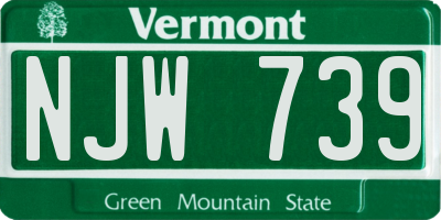 VT license plate NJW739