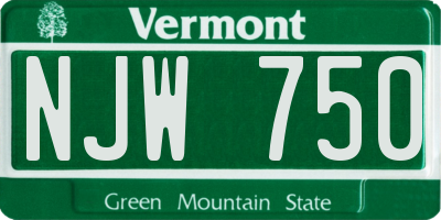 VT license plate NJW750