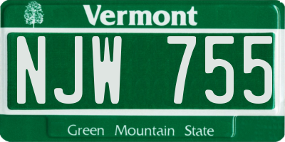 VT license plate NJW755