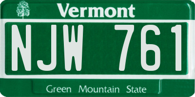VT license plate NJW761