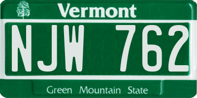 VT license plate NJW762