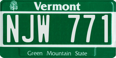 VT license plate NJW771