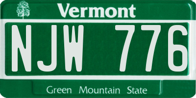 VT license plate NJW776