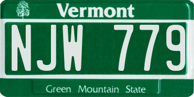 VT license plate NJW779