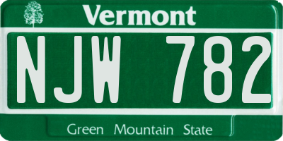 VT license plate NJW782