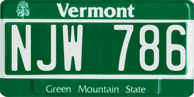 VT license plate NJW786