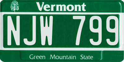 VT license plate NJW799