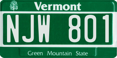 VT license plate NJW801