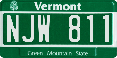 VT license plate NJW811