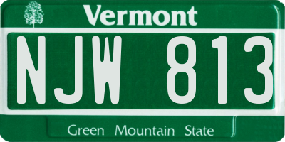 VT license plate NJW813
