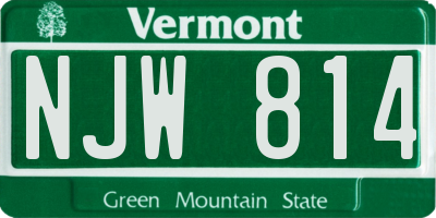 VT license plate NJW814