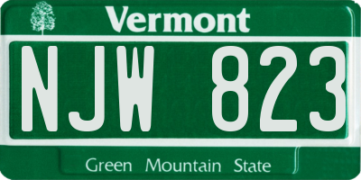 VT license plate NJW823