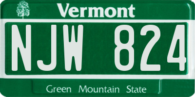 VT license plate NJW824
