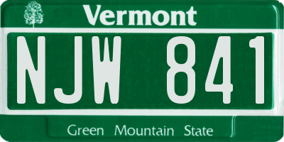 VT license plate NJW841