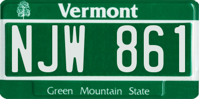 VT license plate NJW861