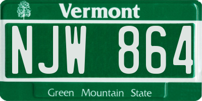 VT license plate NJW864