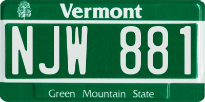 VT license plate NJW881