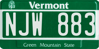 VT license plate NJW883