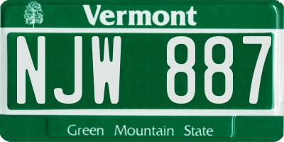 VT license plate NJW887