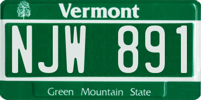 VT license plate NJW891