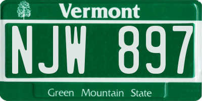VT license plate NJW897