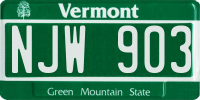 VT license plate NJW903