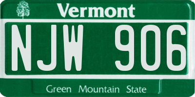 VT license plate NJW906