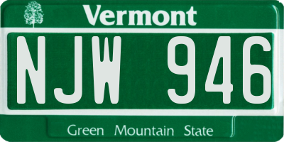 VT license plate NJW946