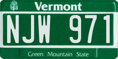 VT license plate NJW971