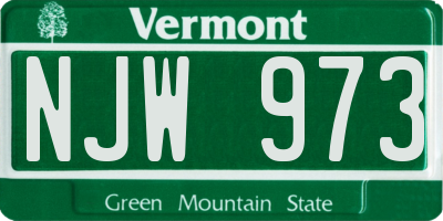 VT license plate NJW973