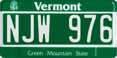 VT license plate NJW976