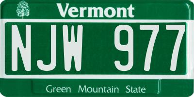 VT license plate NJW977