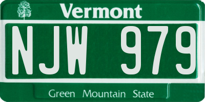 VT license plate NJW979