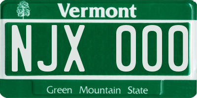 VT license plate NJX000