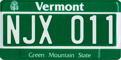 VT license plate NJX011